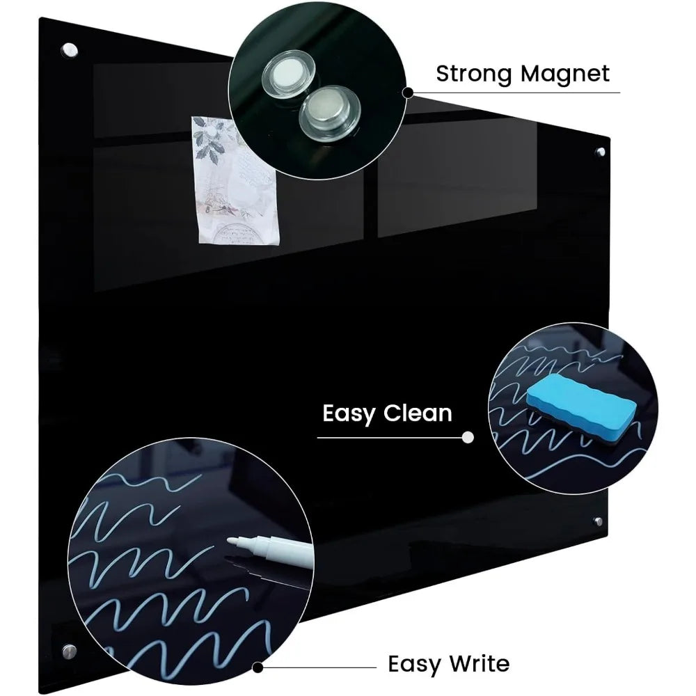 48x36 Inch Frameless Magnetic Glass Dry Erase Board for Wall Mounting