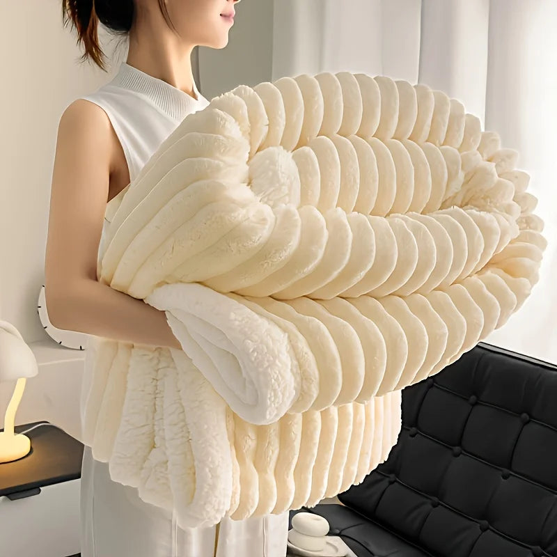 ROSEKINDCN Weighted Fleece Blanket With Sherpa for Cozy Warmth