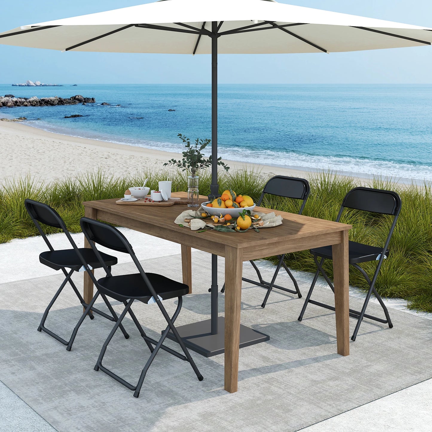 JHK Plastic Folding Chair 4 Pack Lightweight Indoor Outdoor