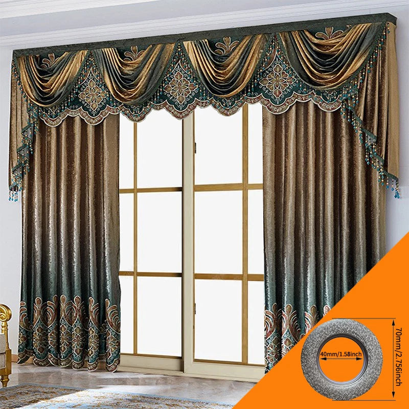 Zhejiang Luxury European Curtain Set Sunscreen Blackout for French Windows