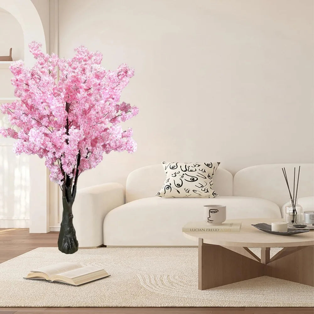 Built-In Cherry Blossom Artificial Tree for Home Office Decor