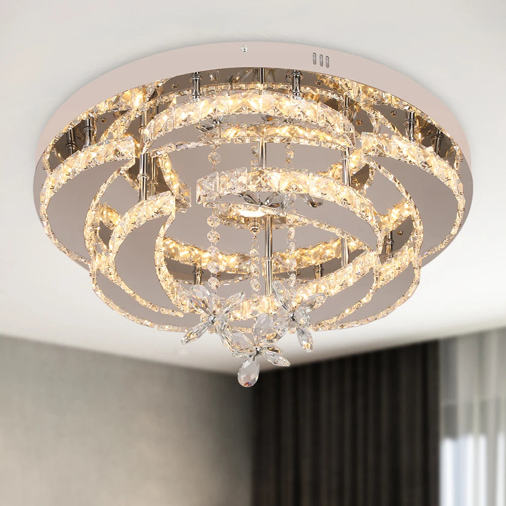 VETRULUS Luxury K9 Crystal Chandelier Modern Ceiling Lamp Dimmable