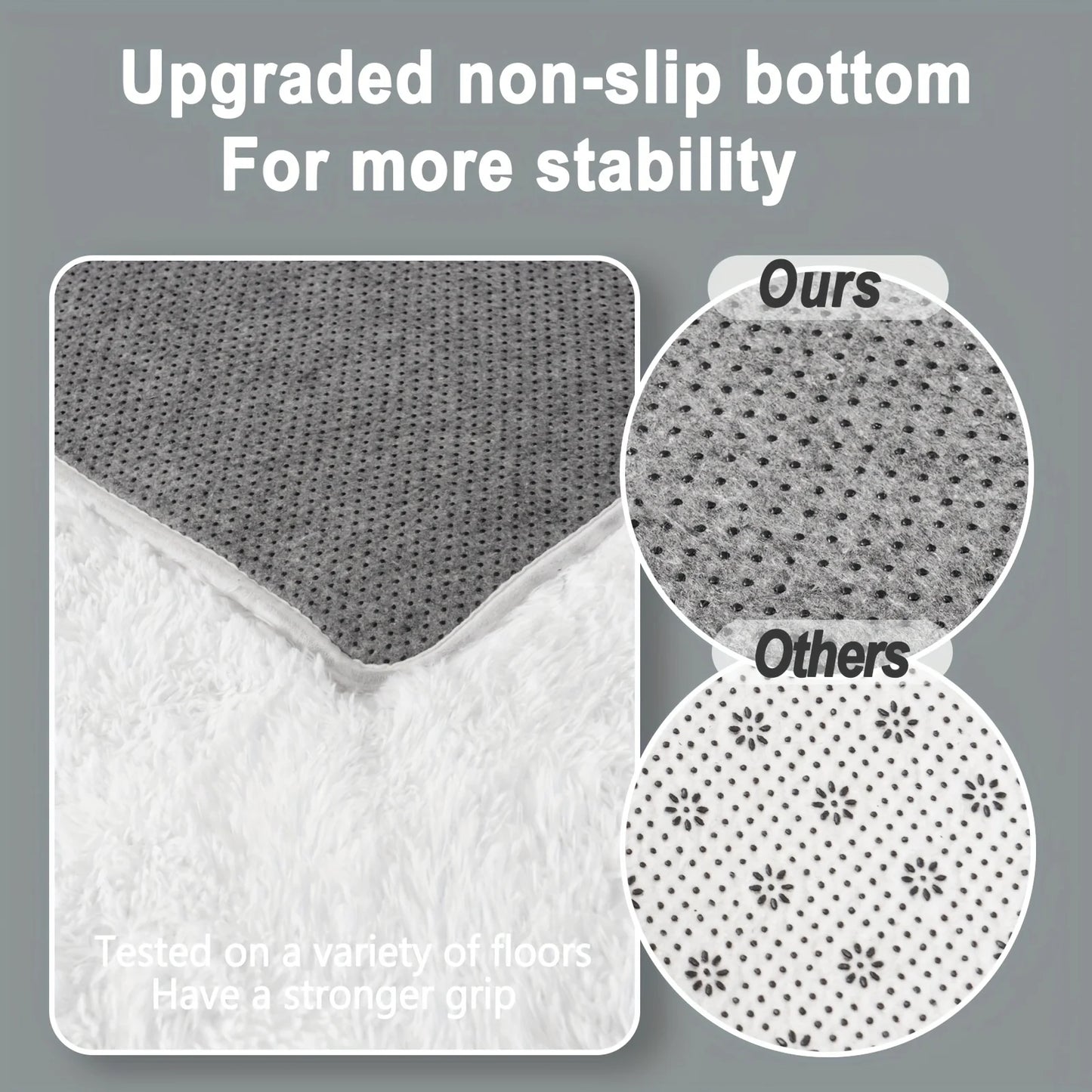 Aubusson Shaggy Non Slip Rug Modern Plush Carpet Living Room