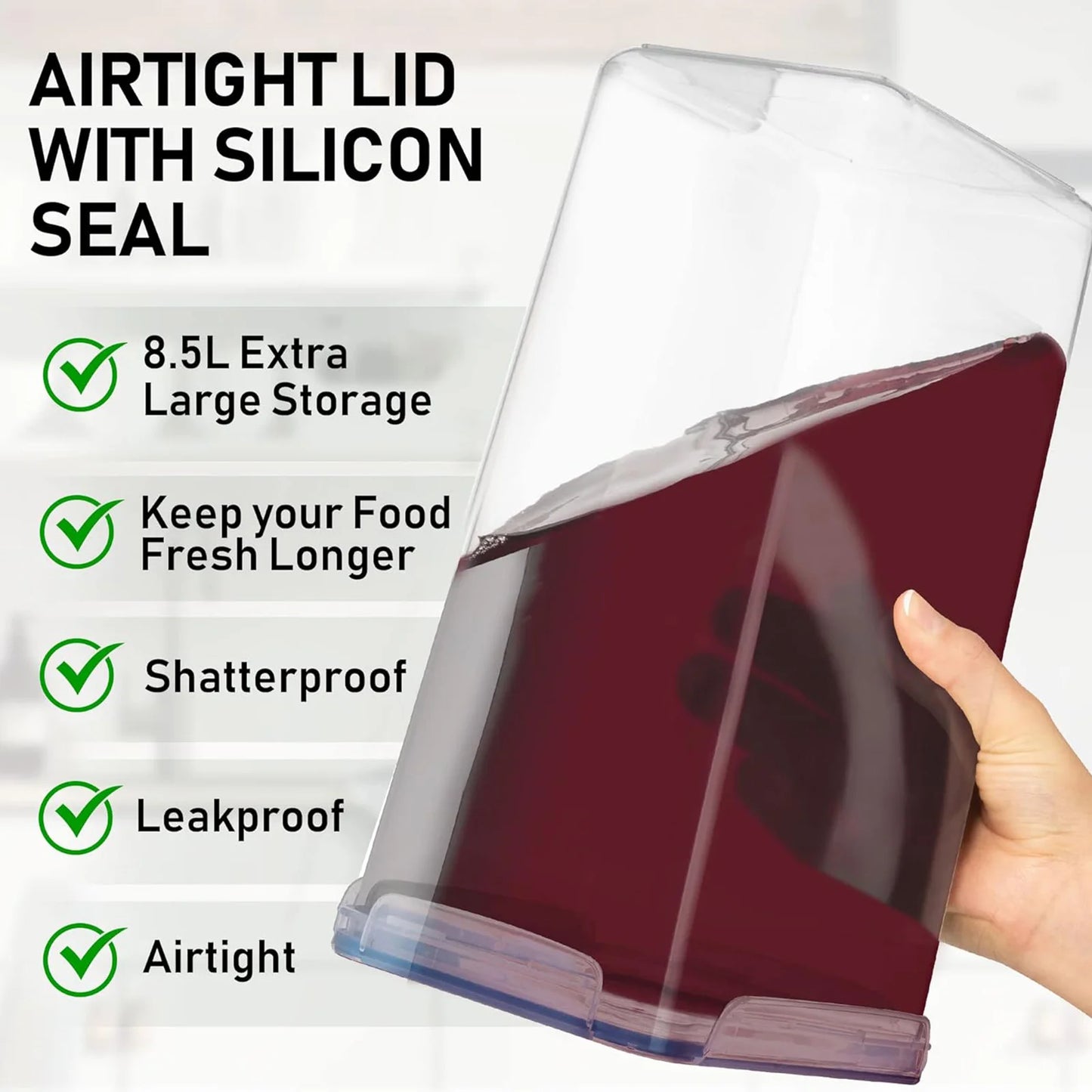 2Pcs 8.5L Large Food Storage Containers With Lids Airtight Pantry Organization Labels for Kitchen Flour Sugar Rice Cereal Pasta