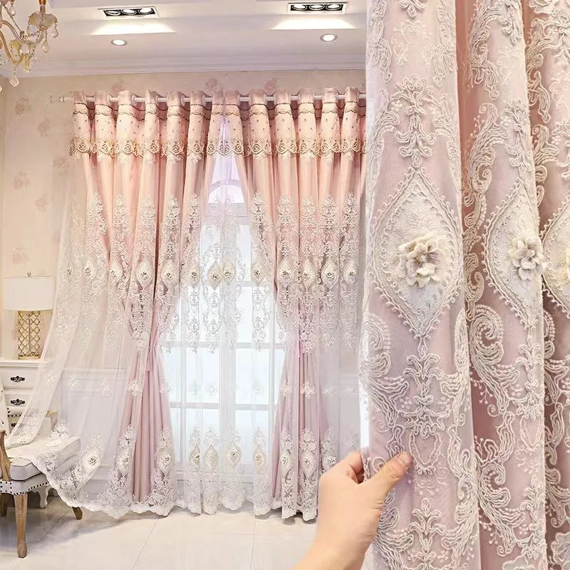 Zhejiang Luxury Vintage Embroidered Curtains 3D Relief