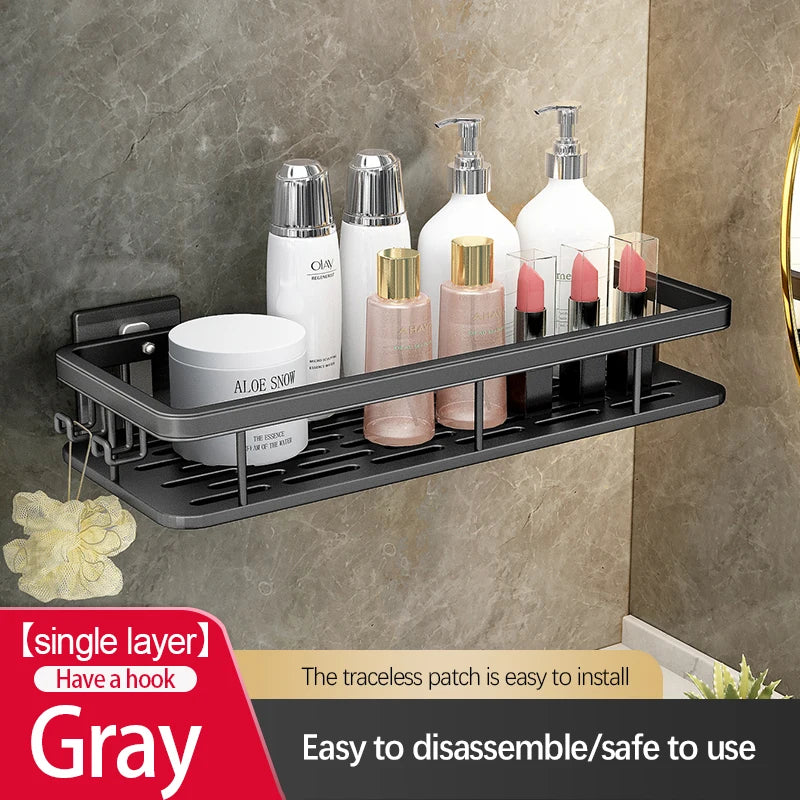 Big Red House Bathroom Storage Rack Stainless Steel Suction Cup