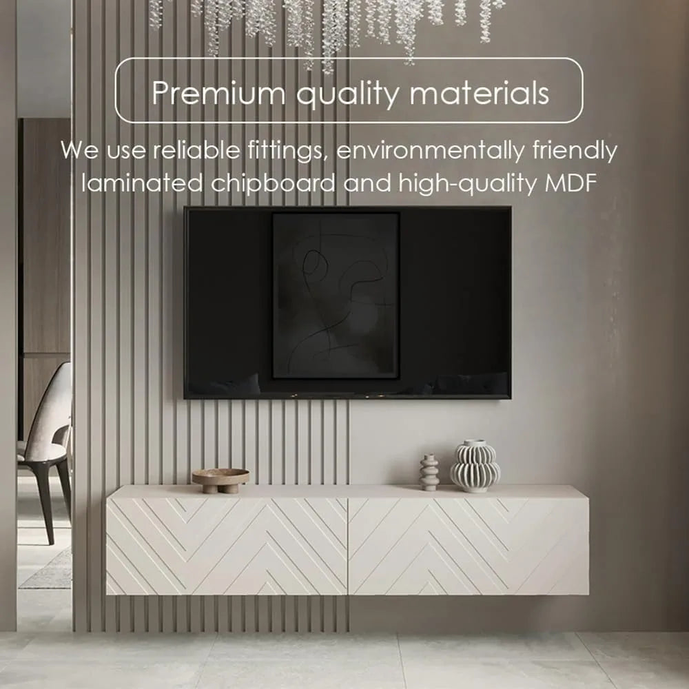 Hign-concerned Floating Wall Mounted TV Stand With Storage Drawers For Living Room