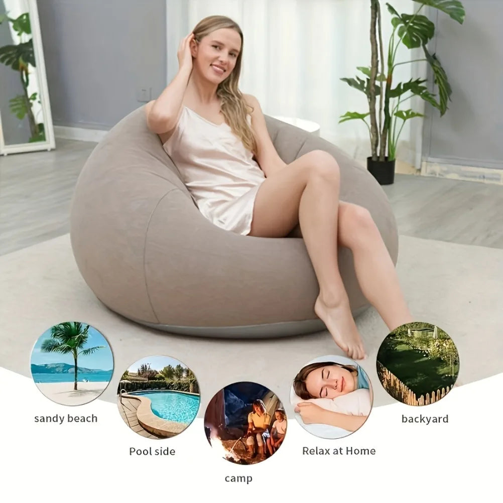 Chair Inflatable Superdurable Ergonomic Lounge Sofas Oval Foldable Outdoor Patio
