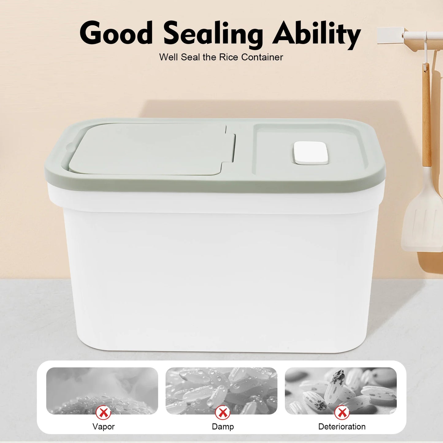 10 kg Large Food Storage Container Flour Container Rice Dispenser Airtight Container Large Storage Container for Food