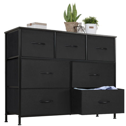 JHK Dresser With 7 Drawers Closet Organizer Furniture For Bedroom