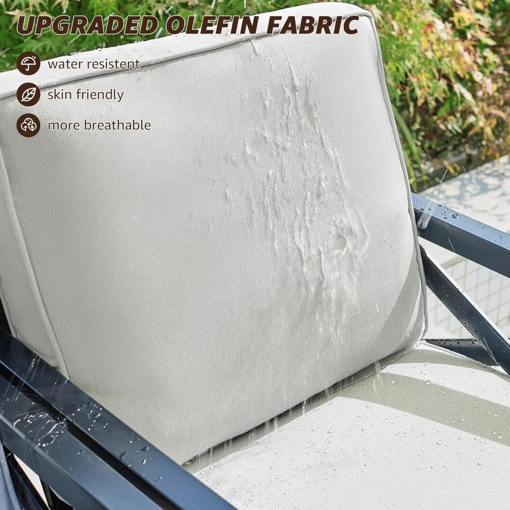 ANGDUO Outdoor 4 Piece Patio Furniture Set Modern Outdoor Sectional Metal Sofa All Weather