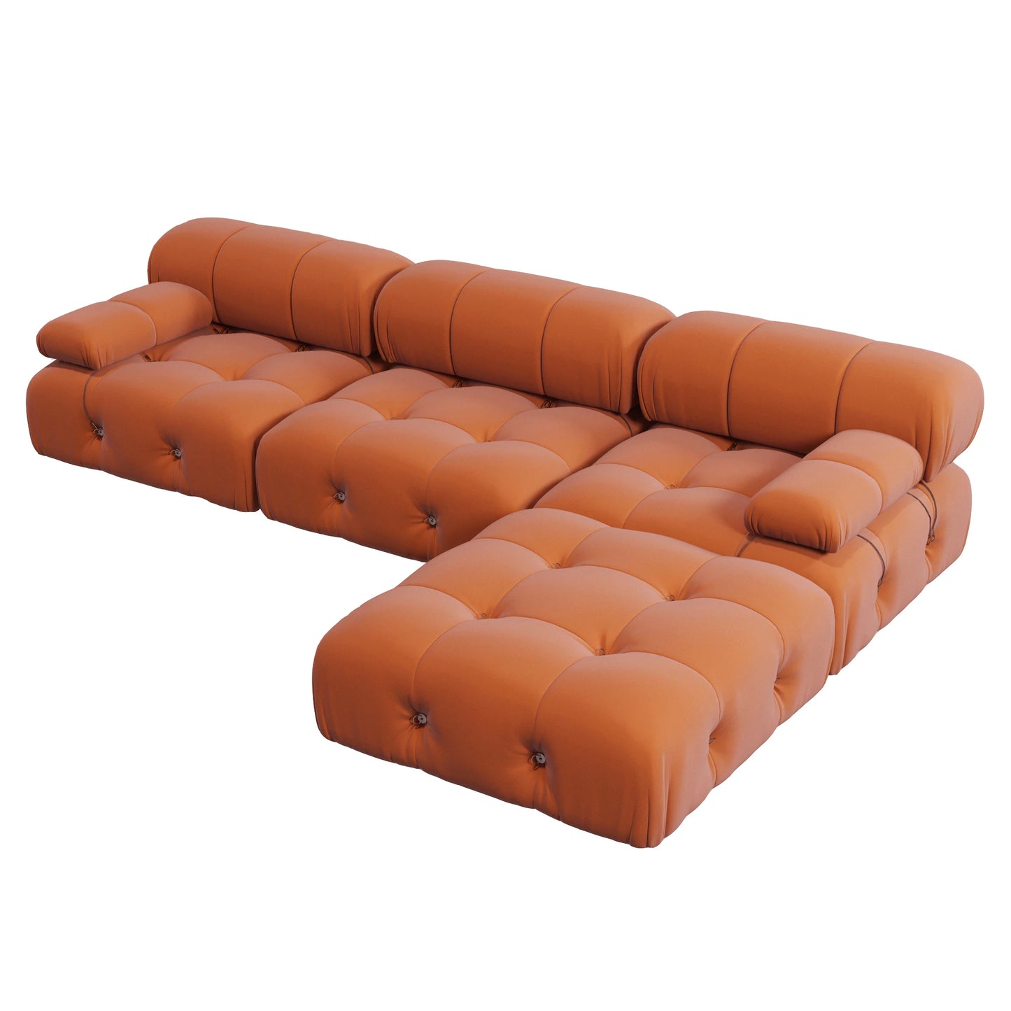 CN Guangdong Velvet L Shaped Modular Sectional Sofa With Ottoman