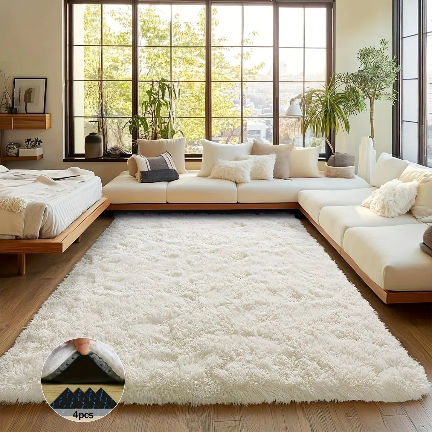 AUBUSSON Soft Shaggy Non Slip Rug for Living Room Nursery