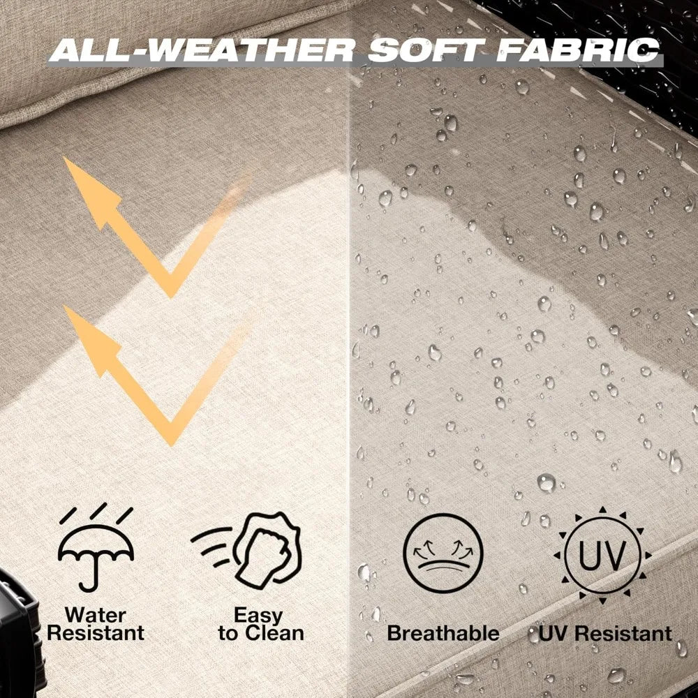 ANGDUO Wicker Patio Furniture Set Swivel Rocking Chairs