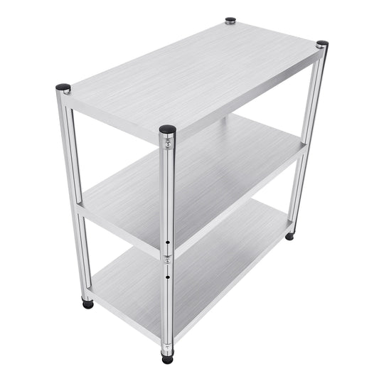 Column 3-Tier Adjustable Stainless Steel Kitchen Shelf Stand