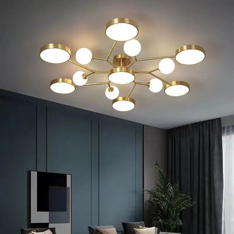 Nordic Glass Ball LED Ceiling Light For Living Room Restaurant