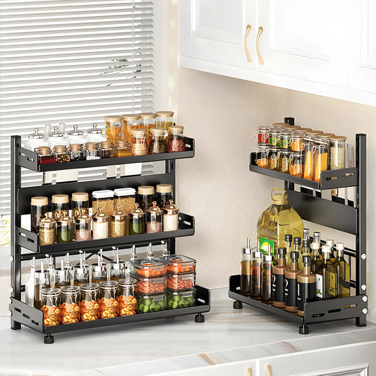Hign-concerned Multi-Tier Spice Rack Countertop Organizer With Adjustable Shelves