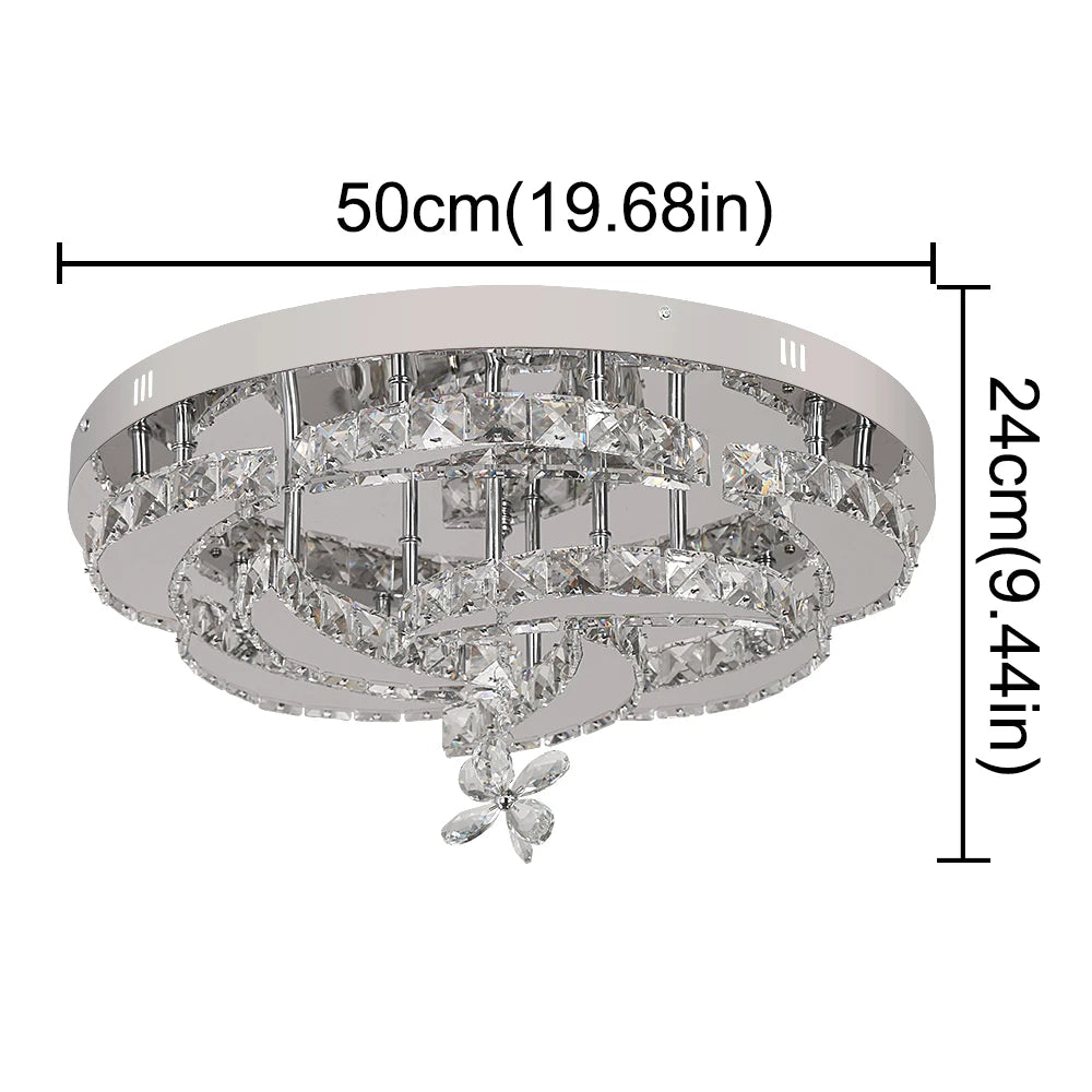 VETRULUS Luxury K9 Crystal Chandelier Modern Ceiling Lamp Dimmable