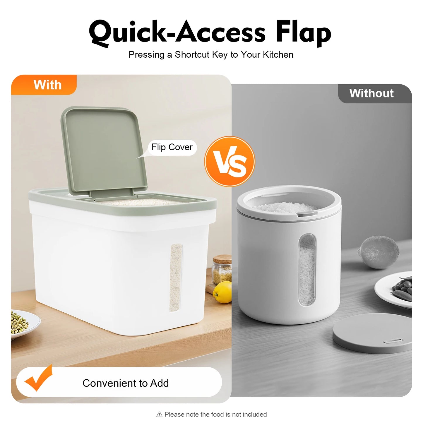 10 kg Large Food Storage Container Flour Container Rice Dispenser Airtight Container Large Storage Container for Food