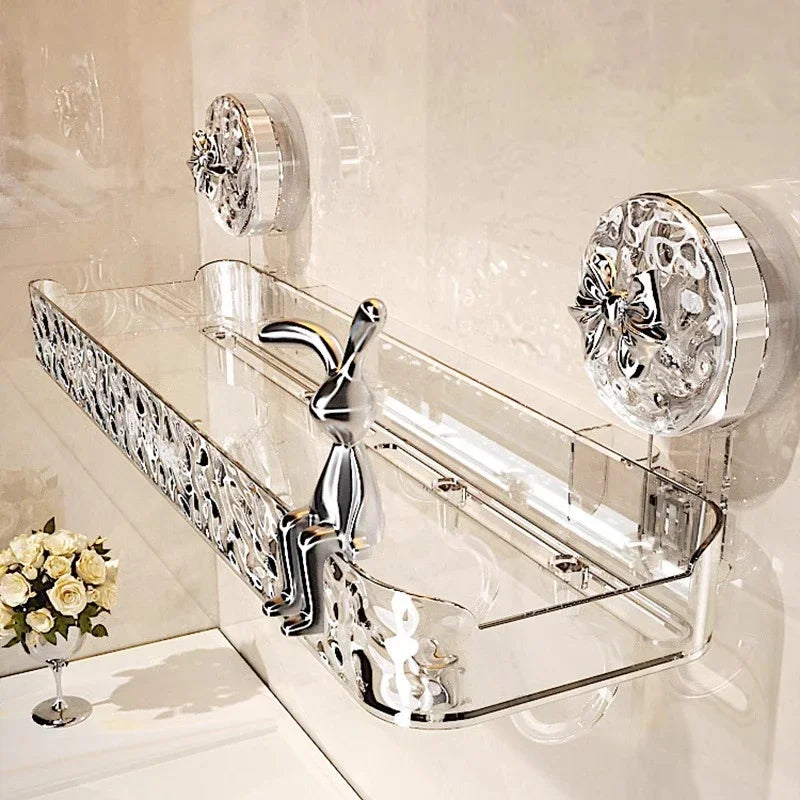 Big Red House Nonperforated WallMounted IndustrialGrade SuctionCup Bathroom Storage Rack