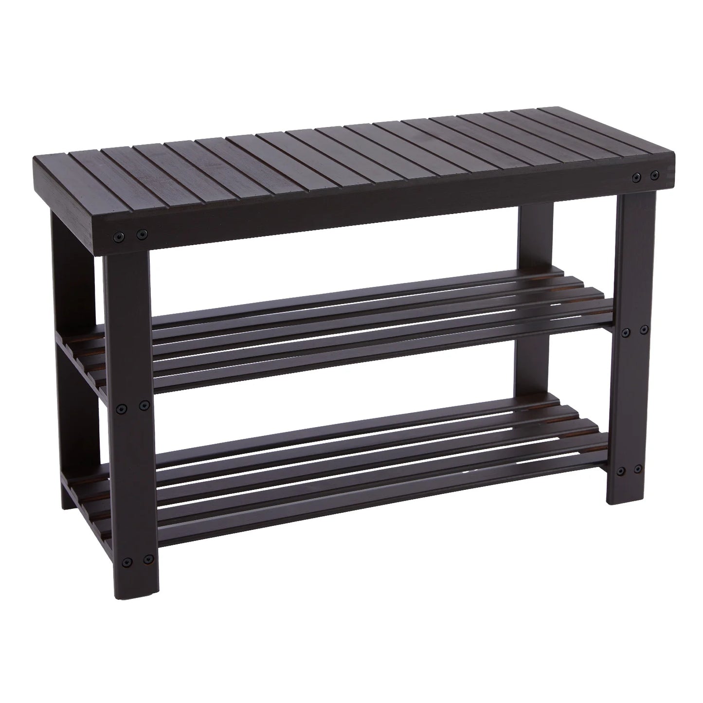 JHK 3-Tier Bamboo Shoe Rack Bench Holds 286 LB