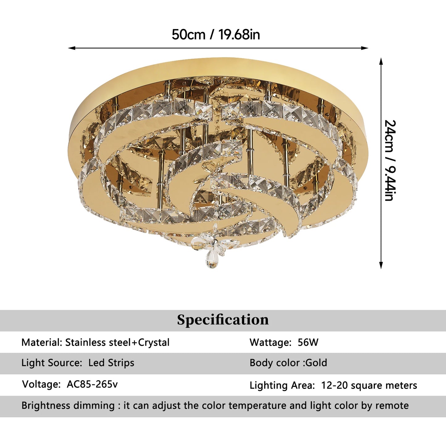 GreeLustr Flower LED Crystal Ceiling Chandelier Lighting Fixture