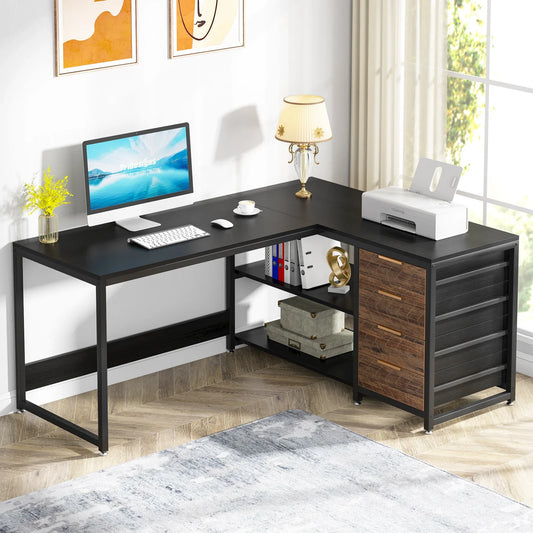 Tribesigns Modern L Shaped Computer Desk Corner PC Laptop Table for Office and Study