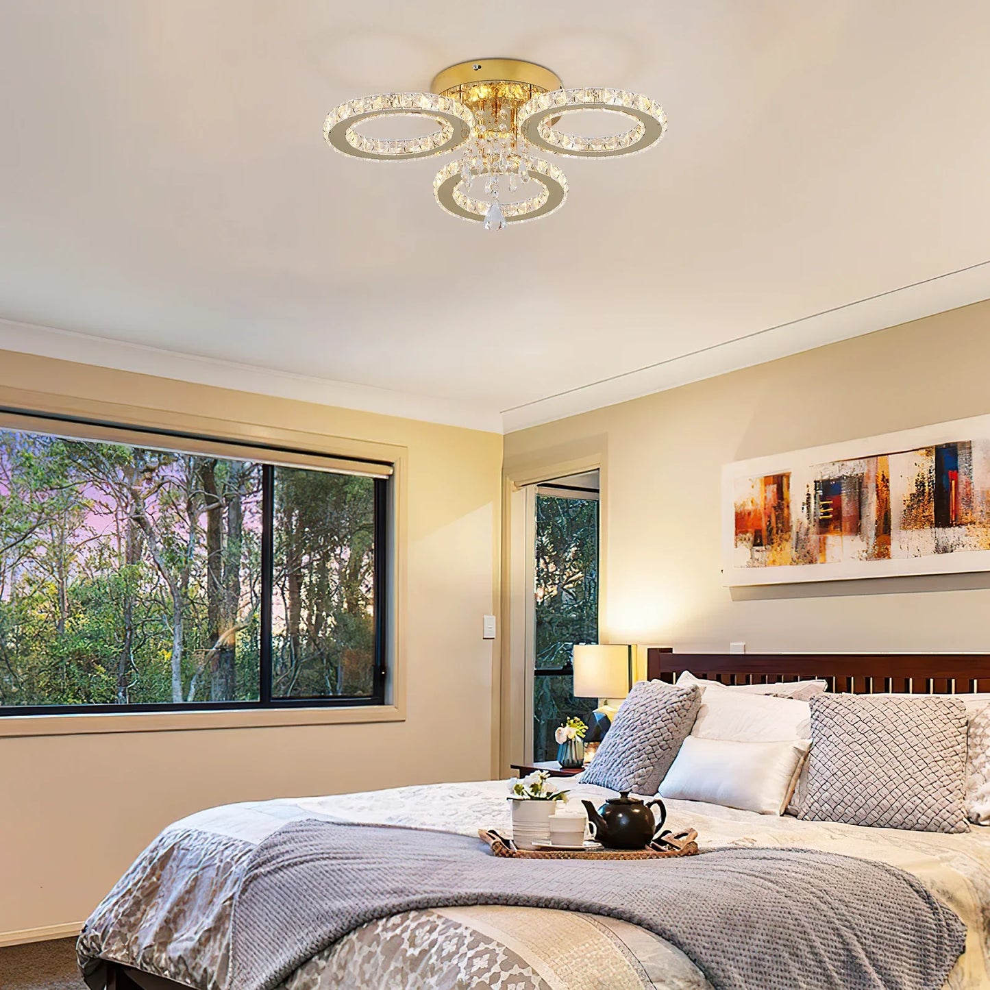 VETRULUS LED Crystal Ceiling Light Chandelier for Living Room