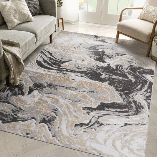 Loom & Luxe Premium Contemporary-Abstract Area Rug Non-Shedding And Stain-Resistant