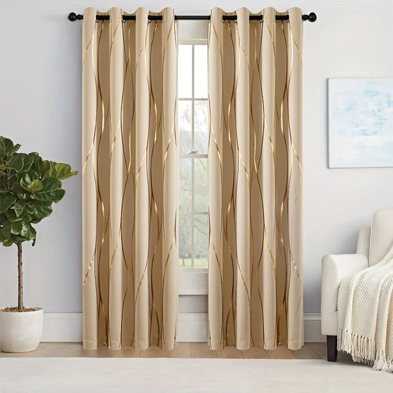 Zhejiang Craft Of Weaving Wave Circle Blackout Curtains Living Room