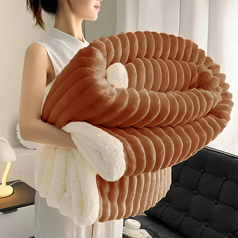 ROSEKINDCN Weighted Fleece Blanket With Sherpa for Cozy Warmth