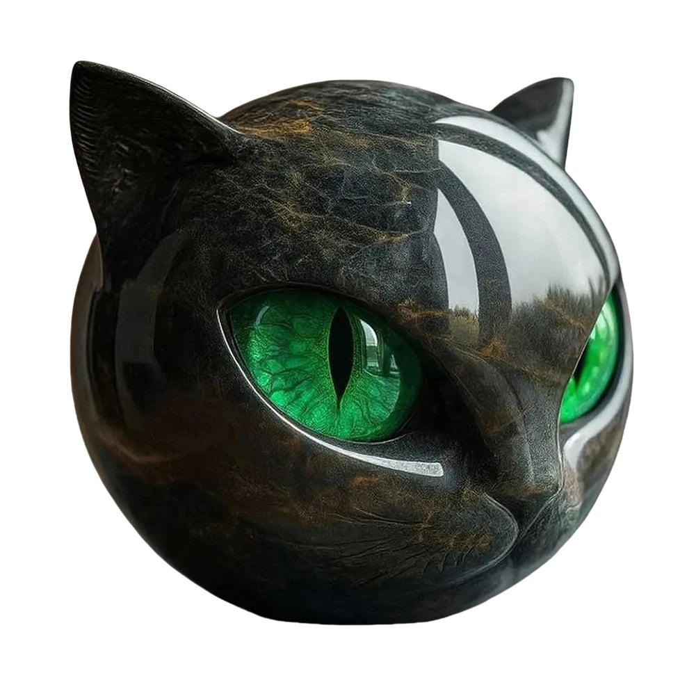 MOJOYCE Luxury Black Cat Stone Sculpture For Home Decor