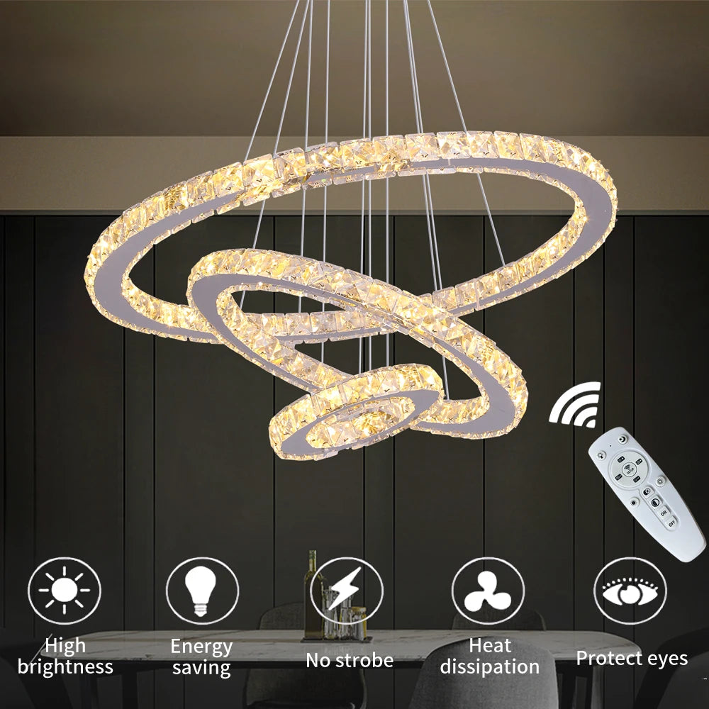 GreeLustr Modern K9 Crystal LED Chandelier Lighting Fixture