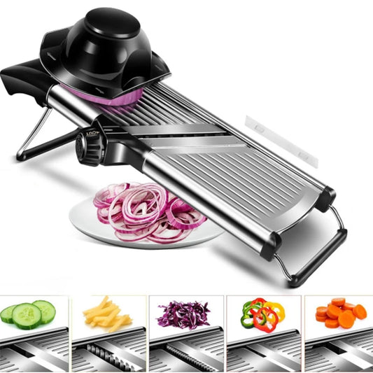 OMESER W1027 High Quality Adjustable Slicer Stainless Steel Vegetable Slicer Chopper Cutter for Potato Tomato Onion Carrot