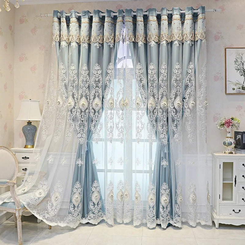Zhejiang Luxury Vintage Embroidered Curtains 3D Relief
