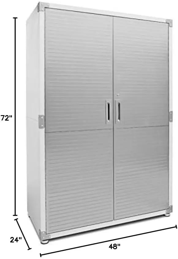 UltraHD Solid Steel Lockable Metal Storage Cabinet, w/Adjustable Shelves for Garage, Warehouse, Office, Classroom, Granite