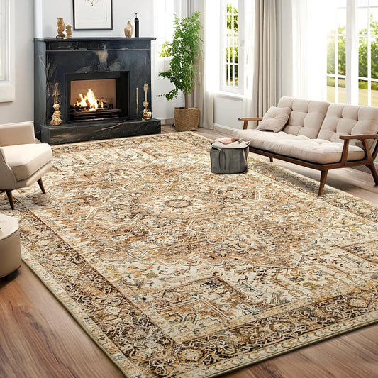 NOAHAS Faux Cashmere Vintage Printed Area Rug For Living Room