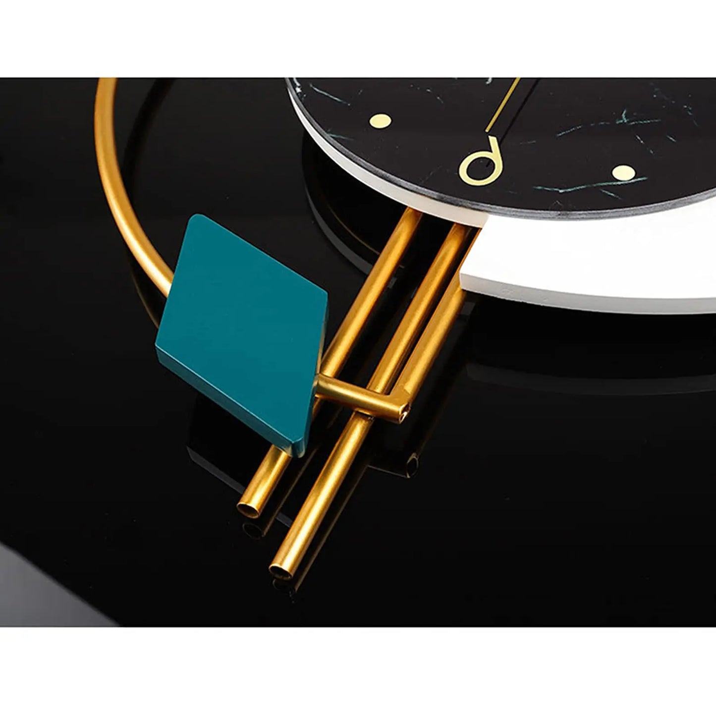 Feature Marble Wall Clock Nordic Style Luxury Silent Battery Operated