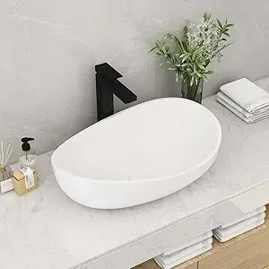Capacity Luxurious Oval Vessel Sink Stone Resin Premium Ultracontemporary Bathrooms