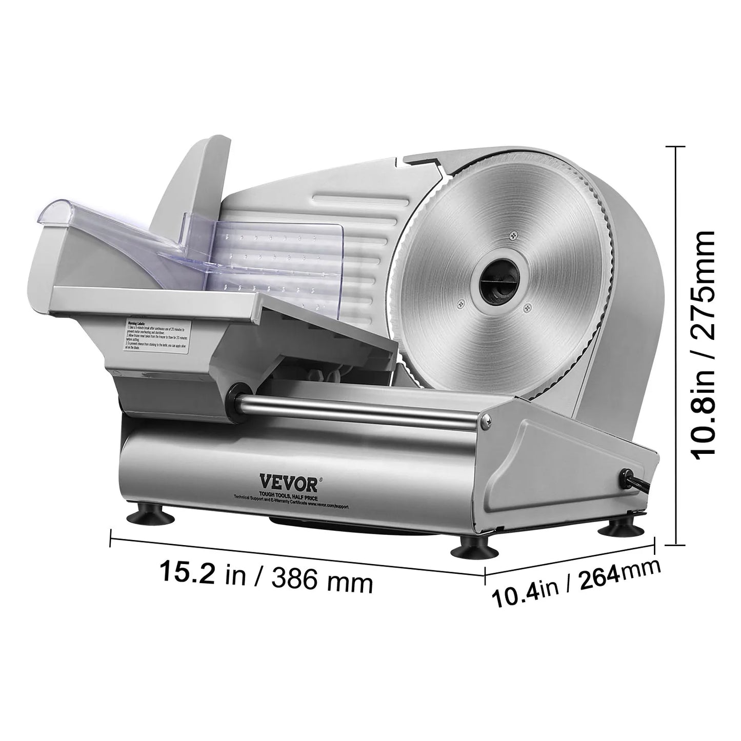 VEVOR Meat Slicer 180W Electric Deli Slicer SUS420 Blade