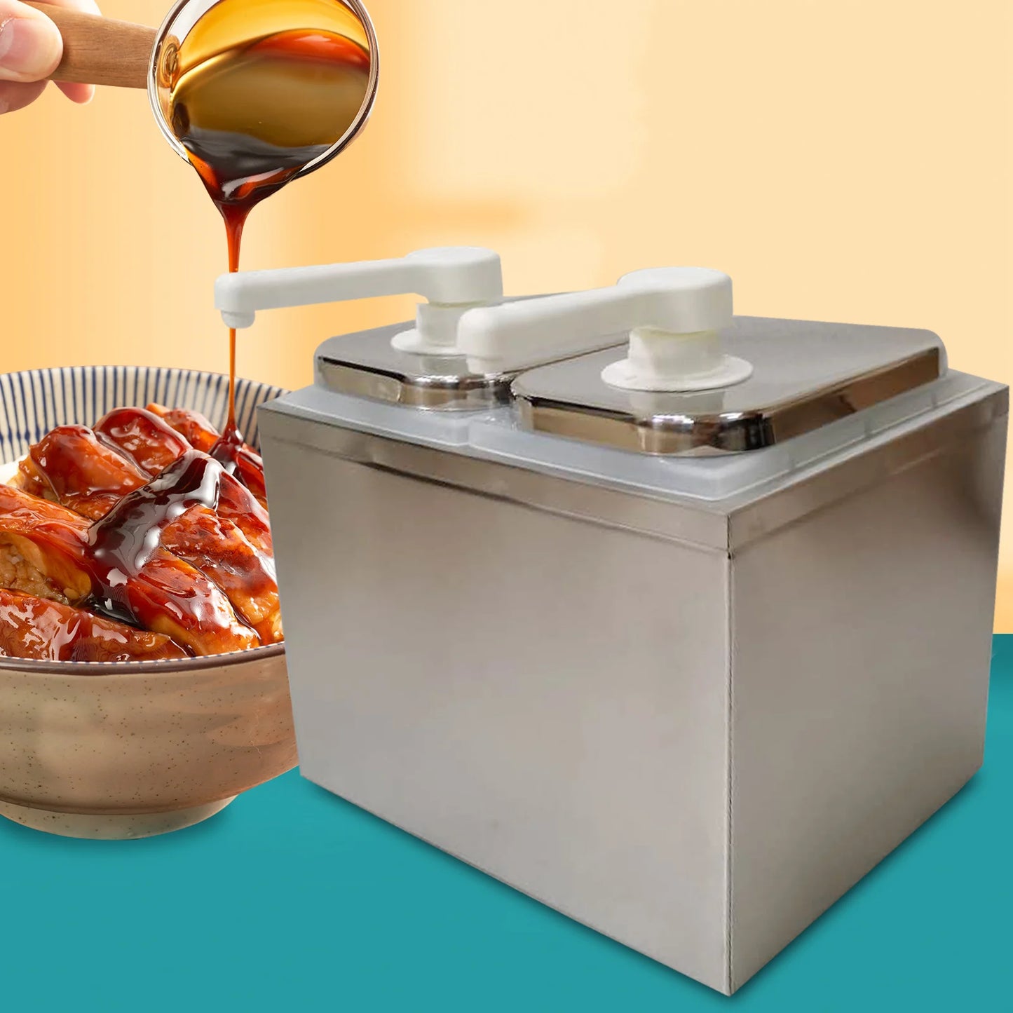 1/2/3/4 Bucket Sauce Squeeze Dispenser Pump Condiment Pump Station Stainless Steel for Salad Jam Seasoning USA