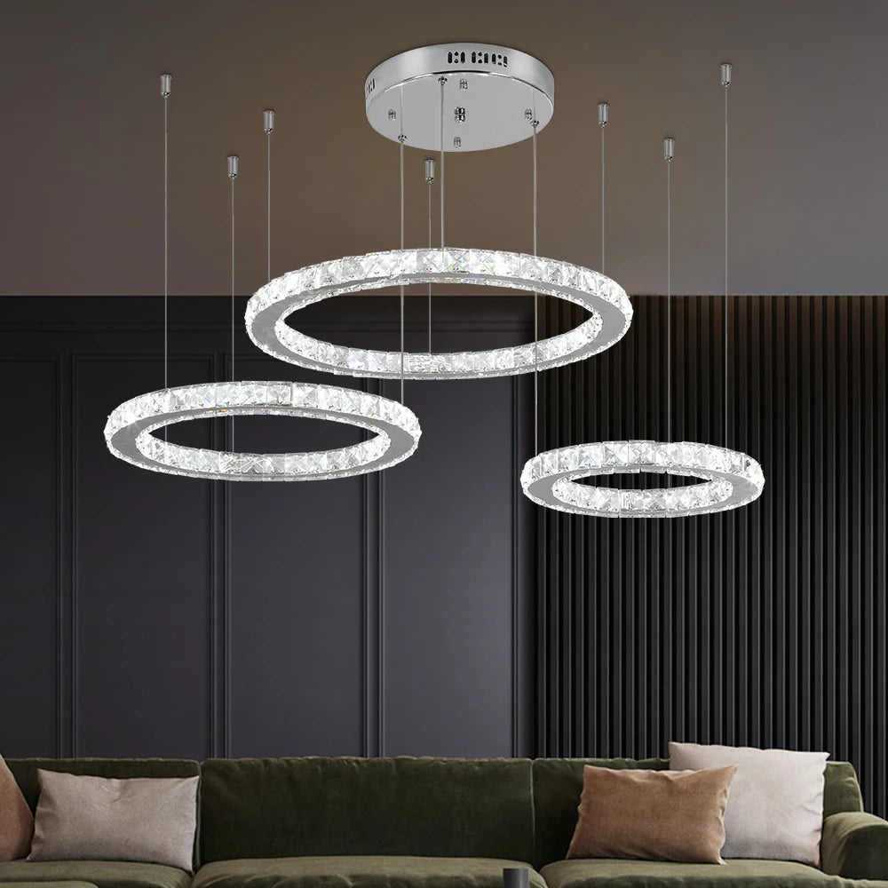 GreeLustr Modern K9 Crystal LED Chandelier Lighting Fixture