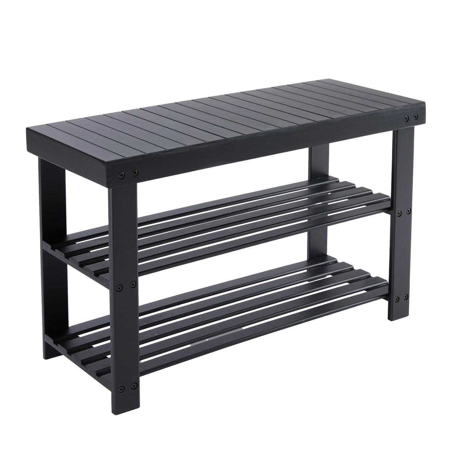 JHK 3-Tier Bamboo Shoe Rack Bench Holds 286 LB