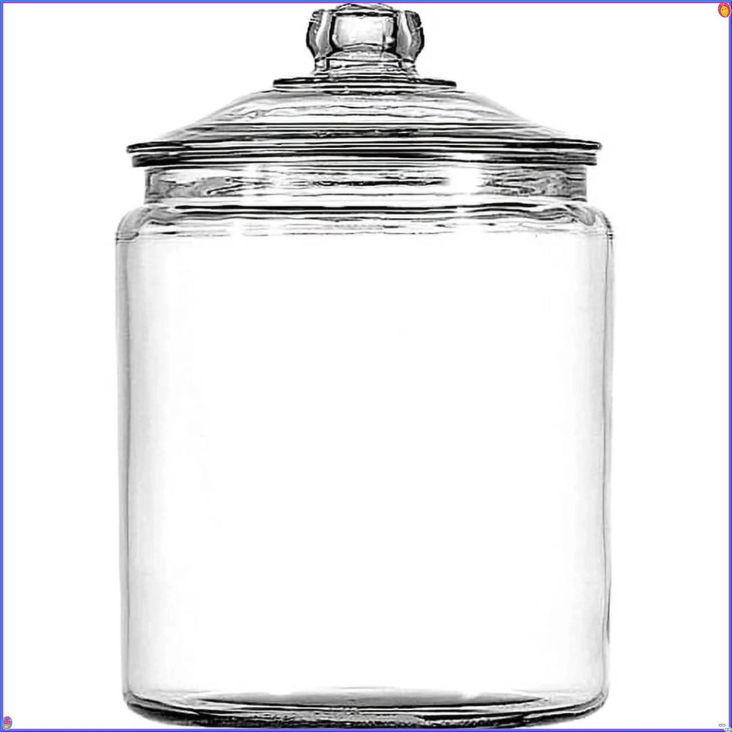 Glass Jars with Airtight Lids 2 Gallon Large Capacity, Kitchen Pantry Storage Containers for Crafting Cookie Candy