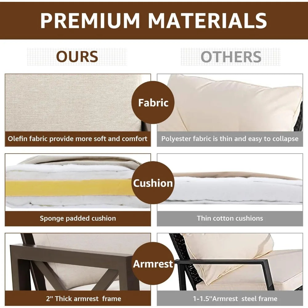 ANGDUO Outdoor Patio Furniture Set with Rocking Chairs