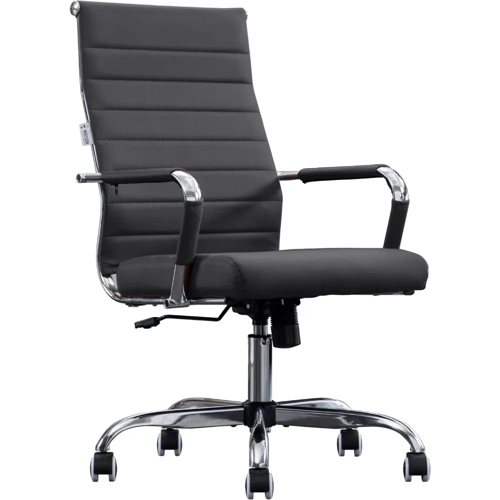 Home Office Chair Ribbed Leather ErgonomicallyDesigned Executive Desk Chair ProlongedUse