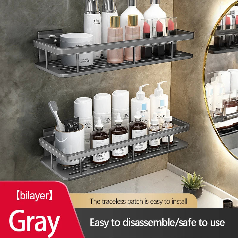 Big Red House Bathroom Storage Rack Stainless Steel Suction Cup