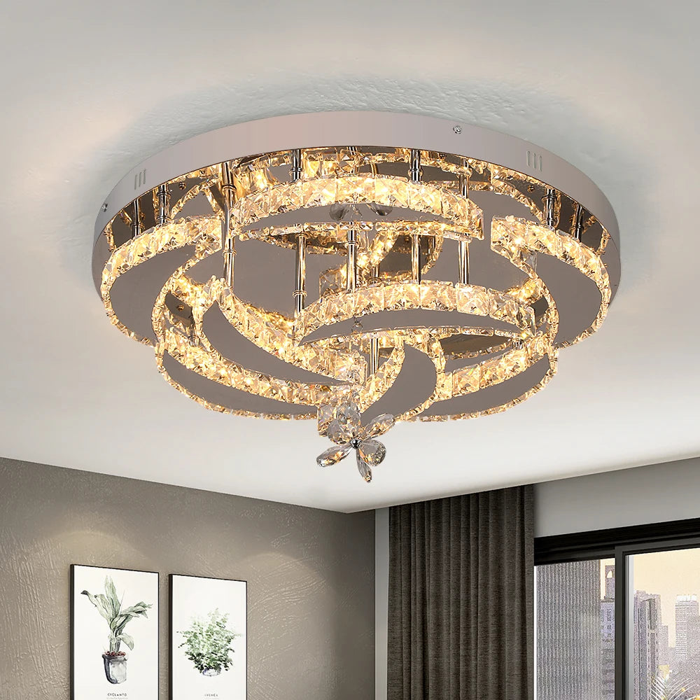 VETRULUS Luxury K9 Crystal Chandelier Modern Ceiling Lamp Dimmable