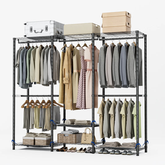 Folded Heavy Duty Clothes Rack Storage Organizer WardrobeStorage Freestanding 960