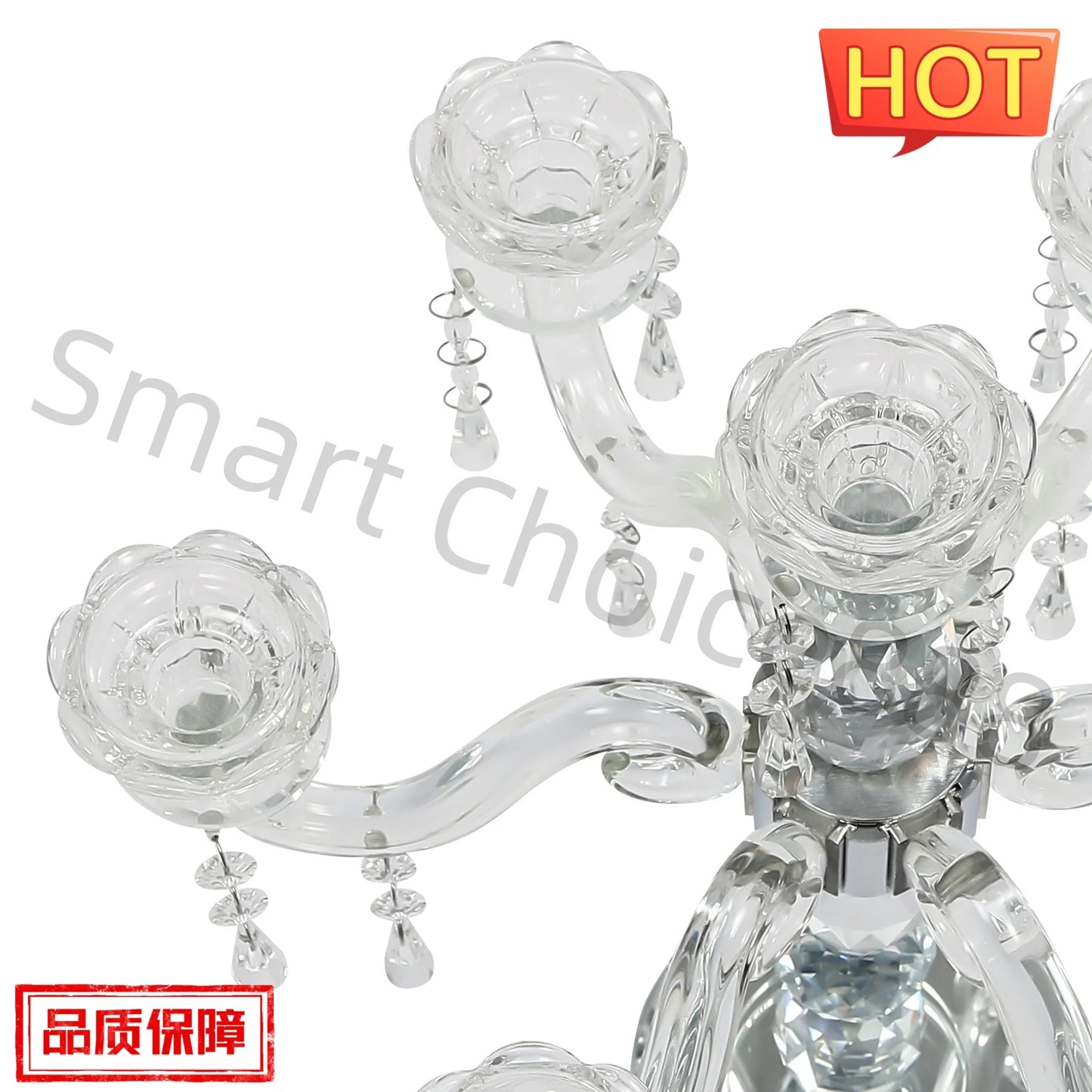 Bymaocar 7 Arms Crystal Candelabra Wedding Centerpiece Candle Holder